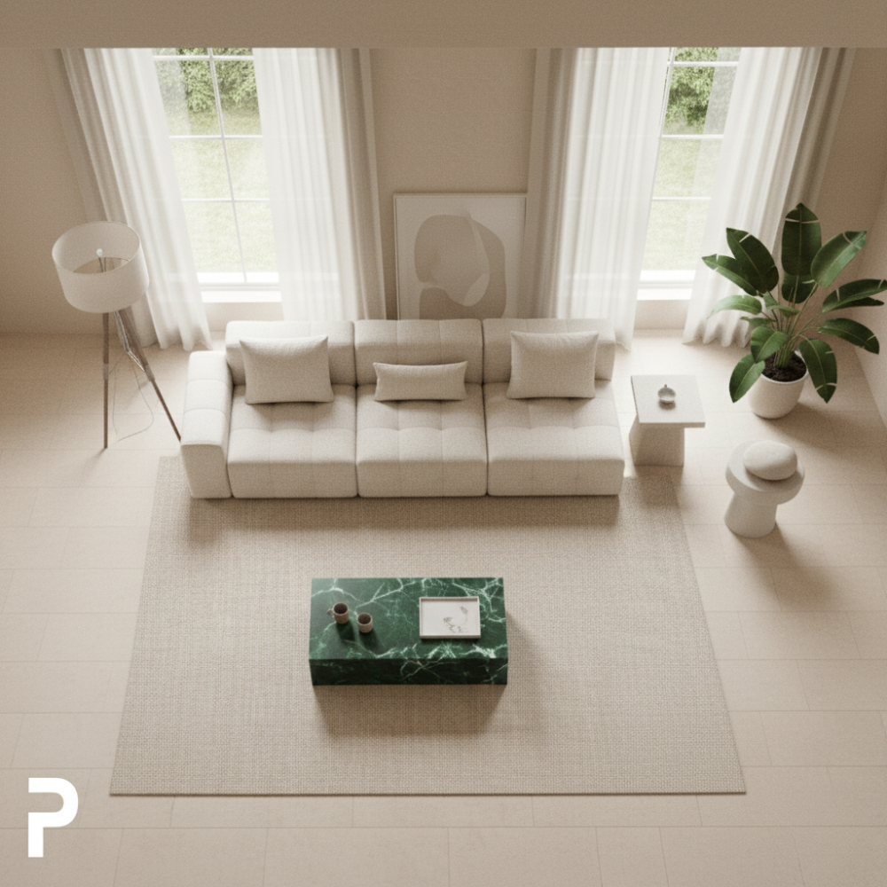 DALI Laying Rect Green Mermer Orta Sehpa