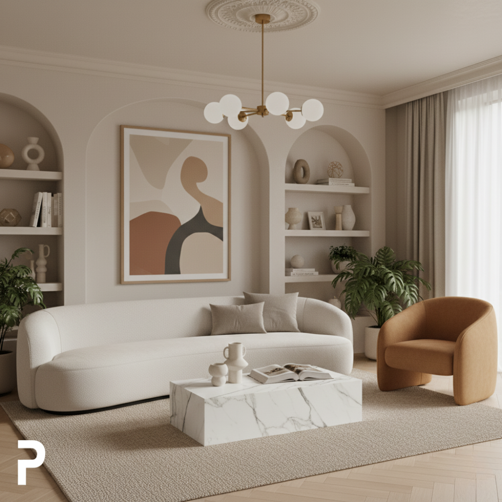 DALI Laying Rect Beyaz Mermer Orta Sehpa