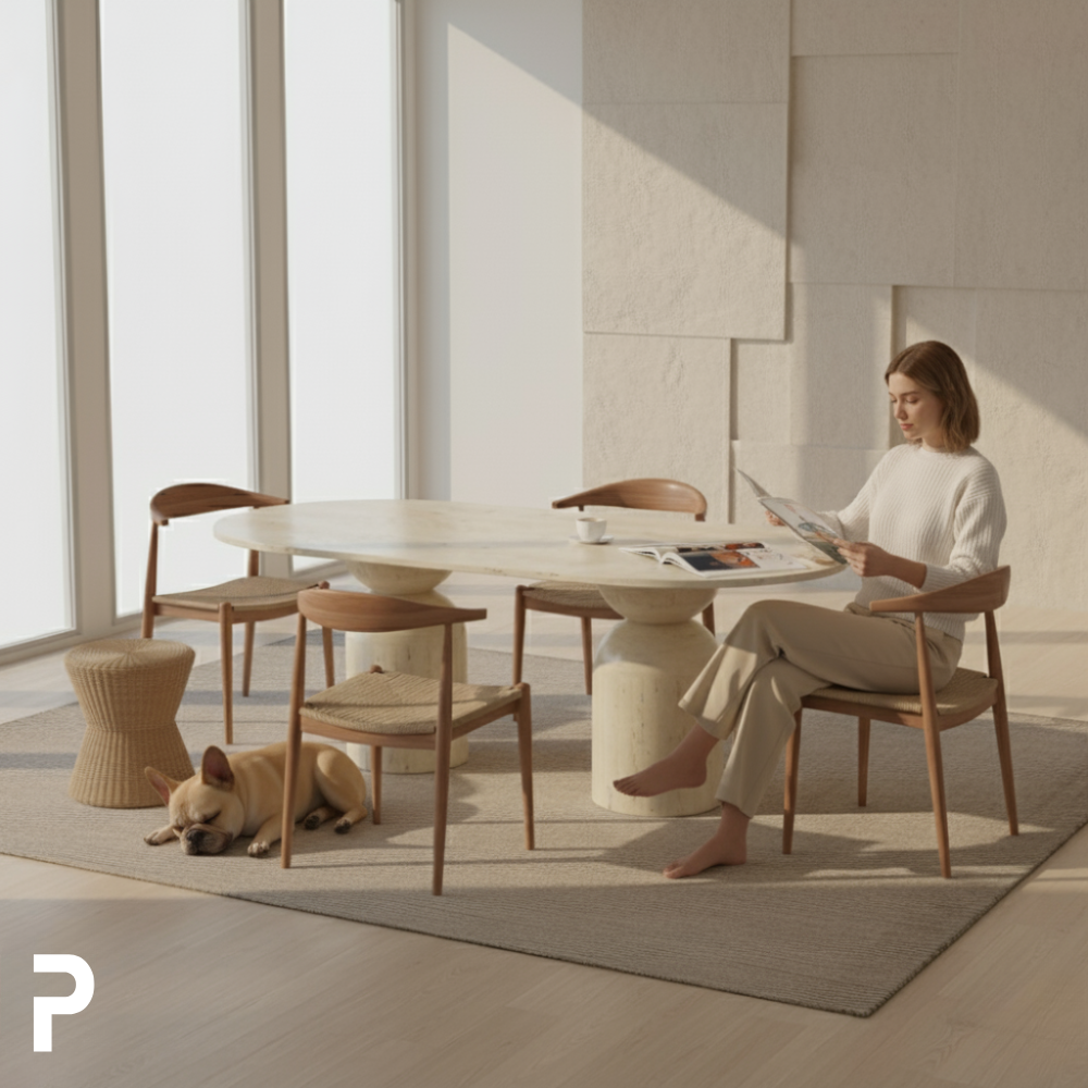 Mateo BULB Traverten Masa