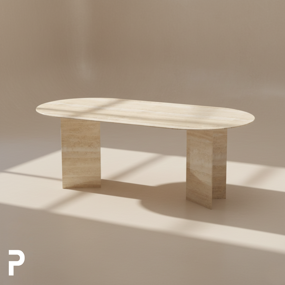 Pipo Traverten Single Mermer Masa