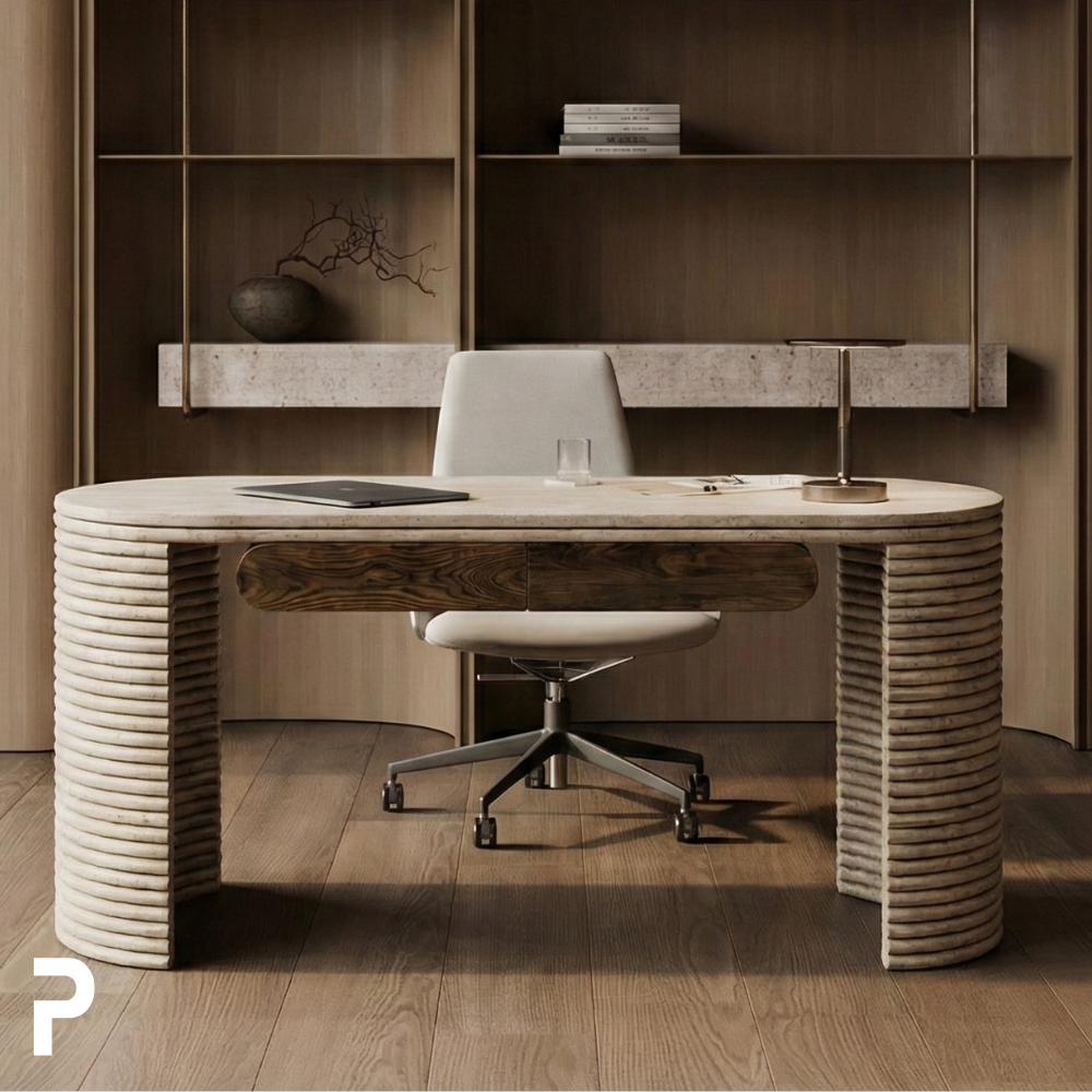 Travertine Ripple Desk Çalışma Masası