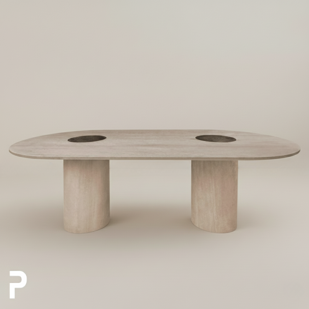 Travertino Luna Yemek Masası