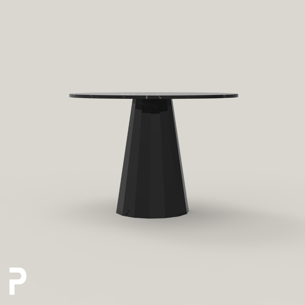 BASIC Circle Siyah Cone Siyah Mermer Masa