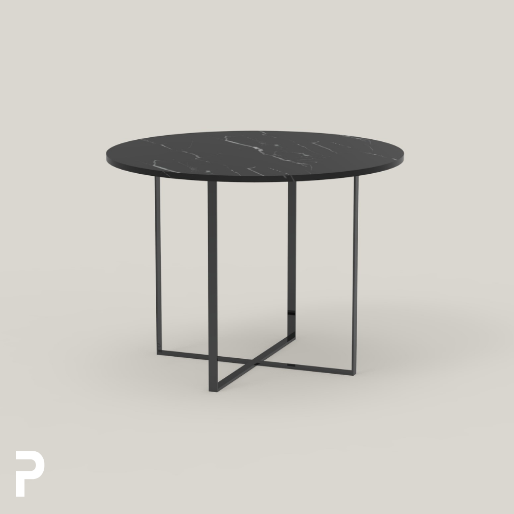 BASIC Circle Siyah TLEG Siyah Mermer Masa