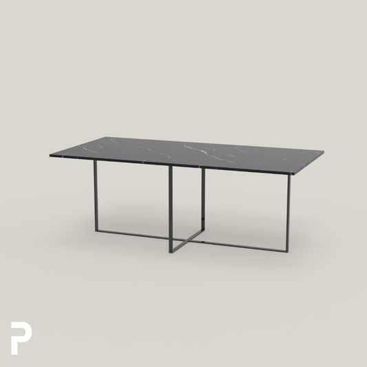 BASIC Rect Siyah TLEG Siyah Mermer Masa