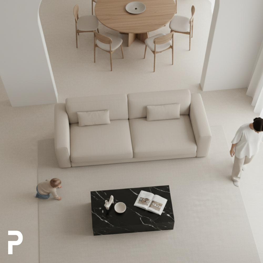 DALI Laying Rect Black Orta Sehpa