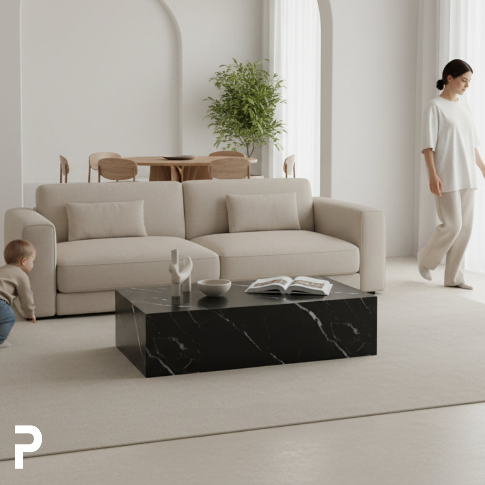 DALI Laying Rect Black Orta Sehpa