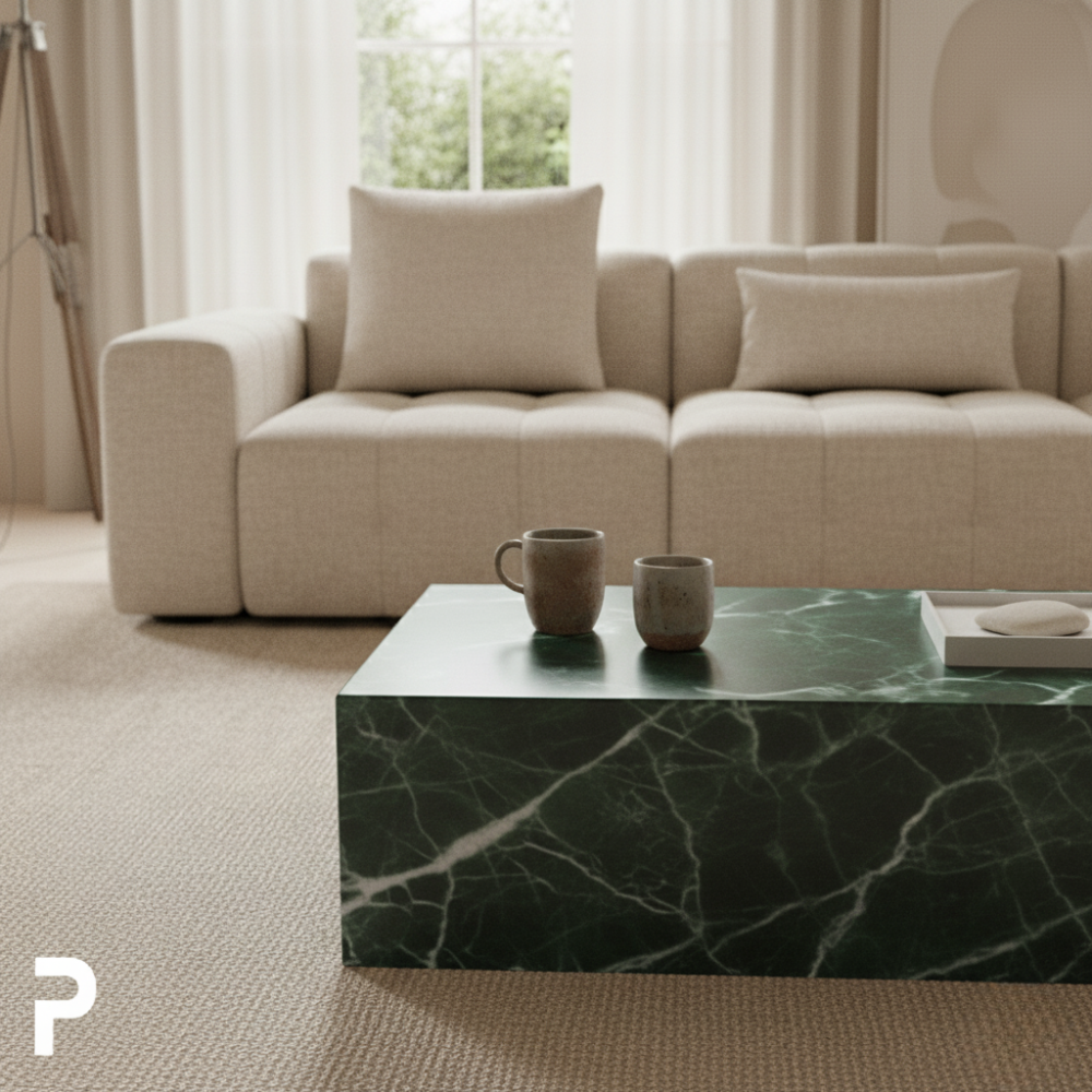 DALI Laying Rect Green Mermer Orta Sehpa