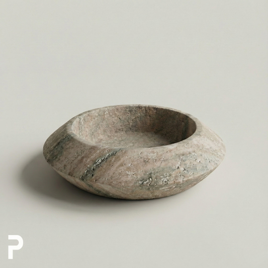 Florena Silver Traverten Bowl