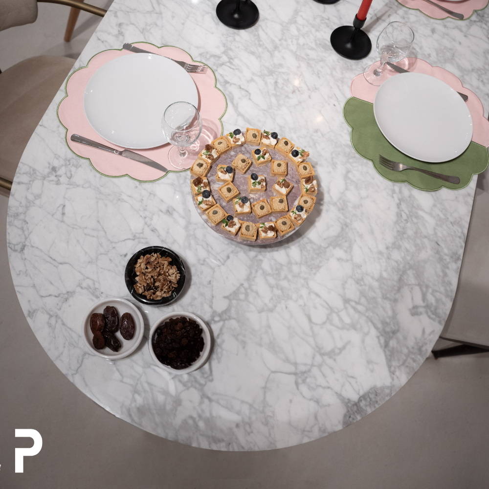 Mateo CLEG Beyaz Mermer Masa