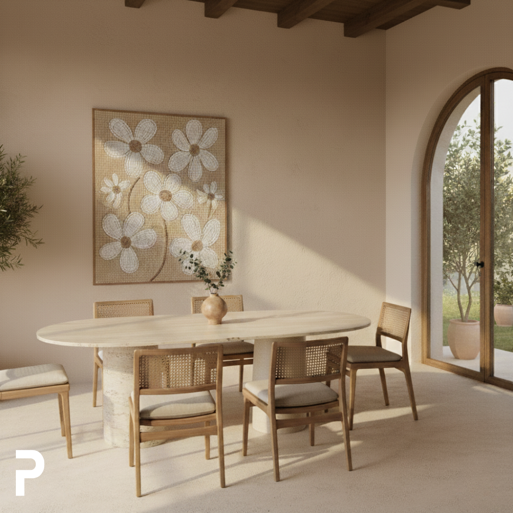 Mateo CYLINDER Traverten Masa