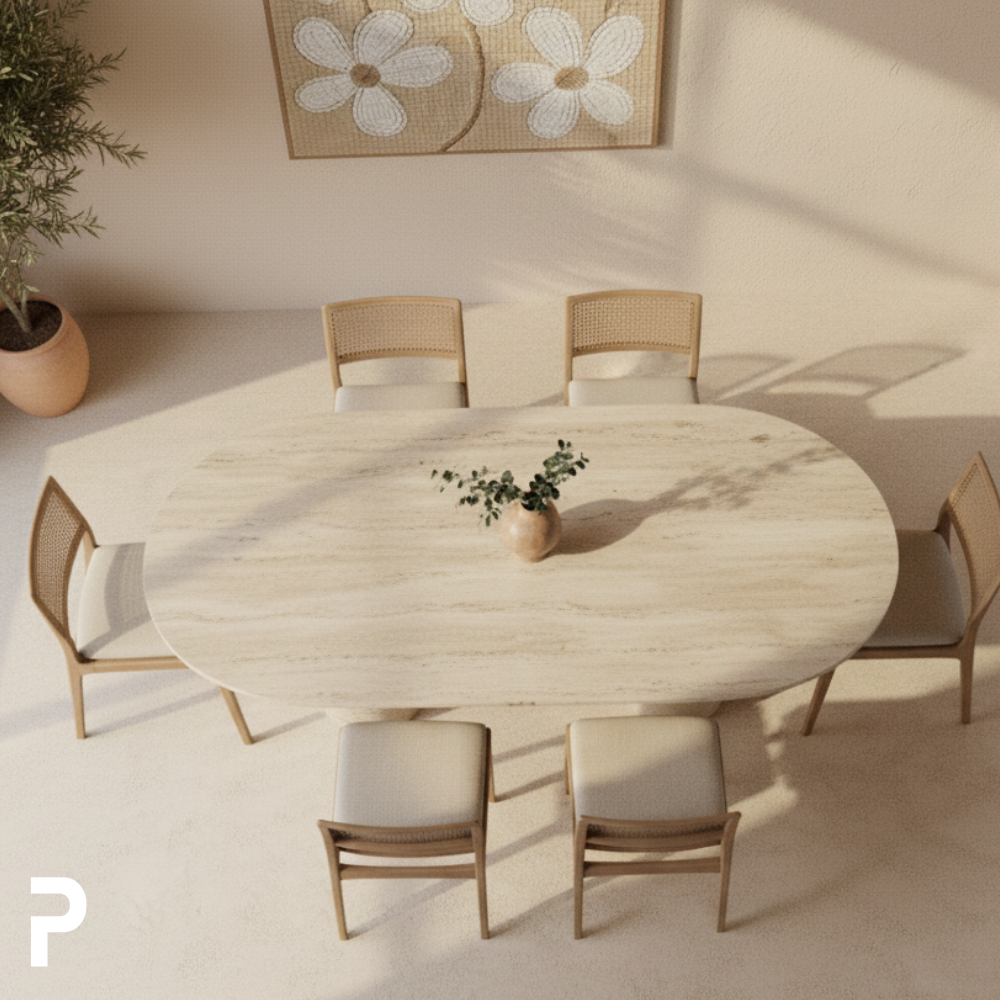 Mateo CYLINDER Traverten Masa