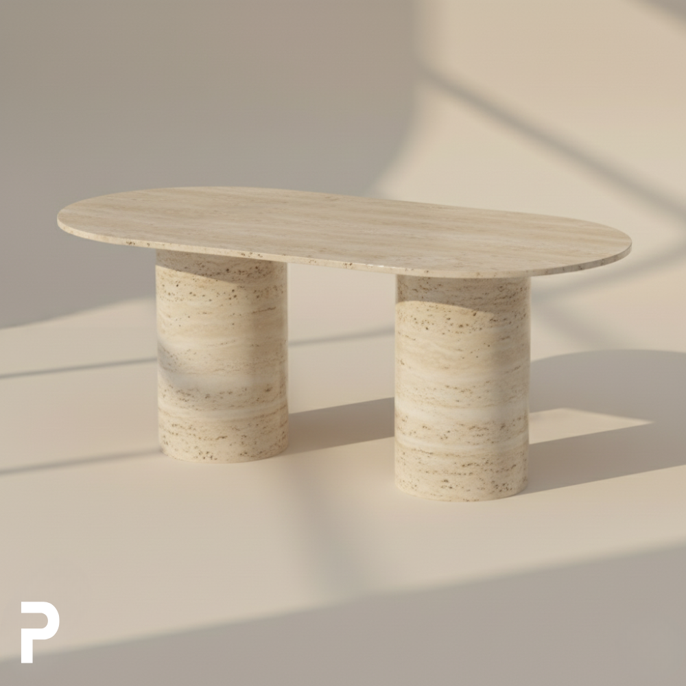 Mateo CYLINDER Traverten Masa