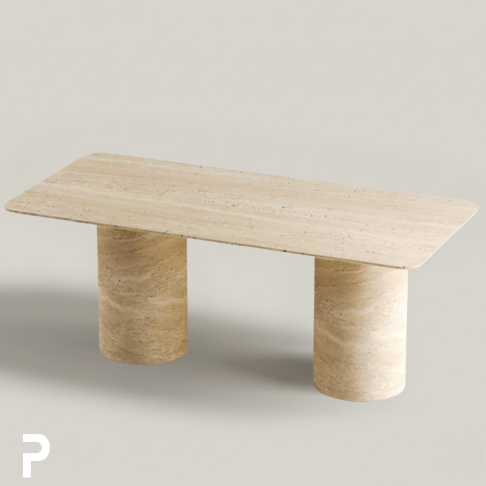 Mateo Rec CYLINDER Traverten Masa