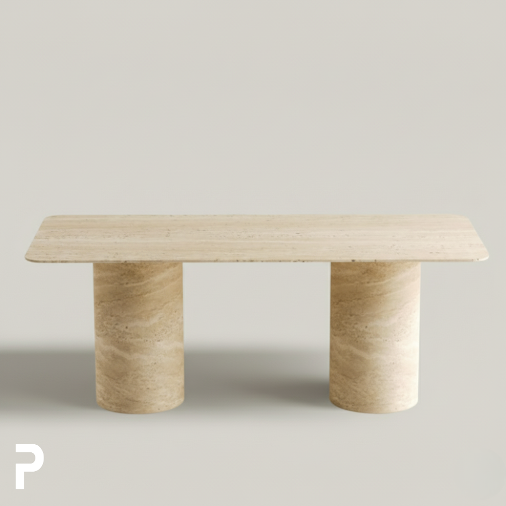 Mateo Rec CYLINDER Traverten Masa