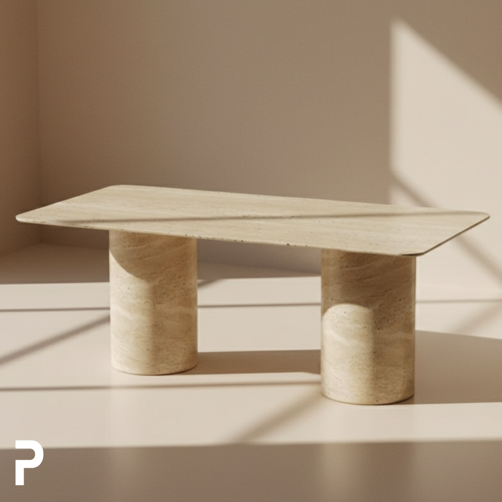 Mateo Rec CYLINDER Traverten Masa