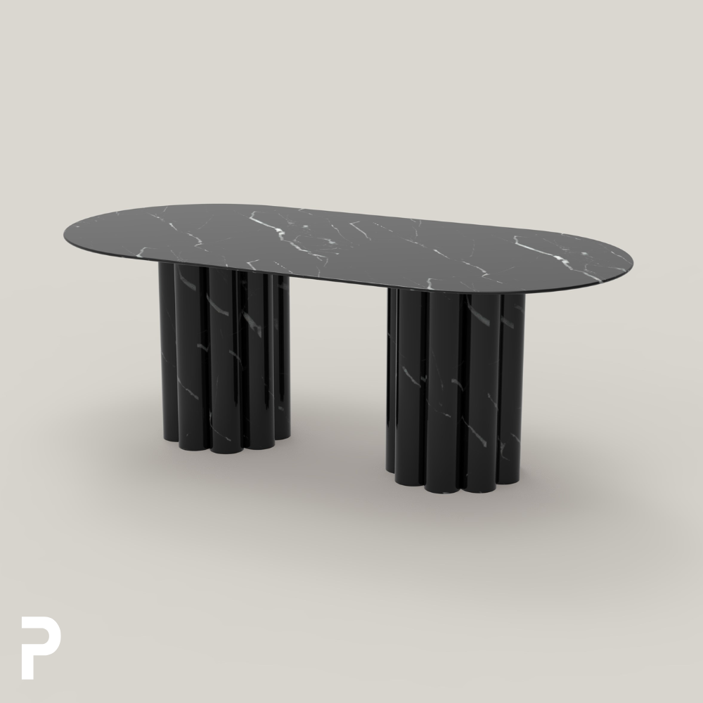 Mateo RHYTHM Siyah Mermer Masa