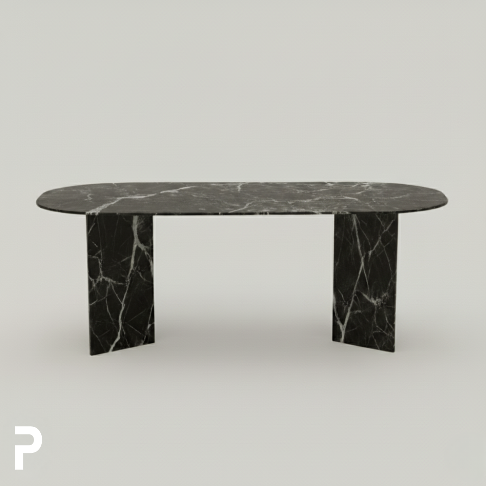 Pipo Black Single Mermer Masa