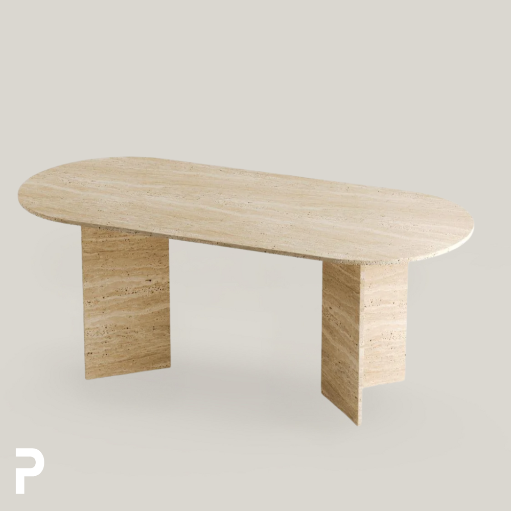 Pipo Traverten Single Mermer Masa