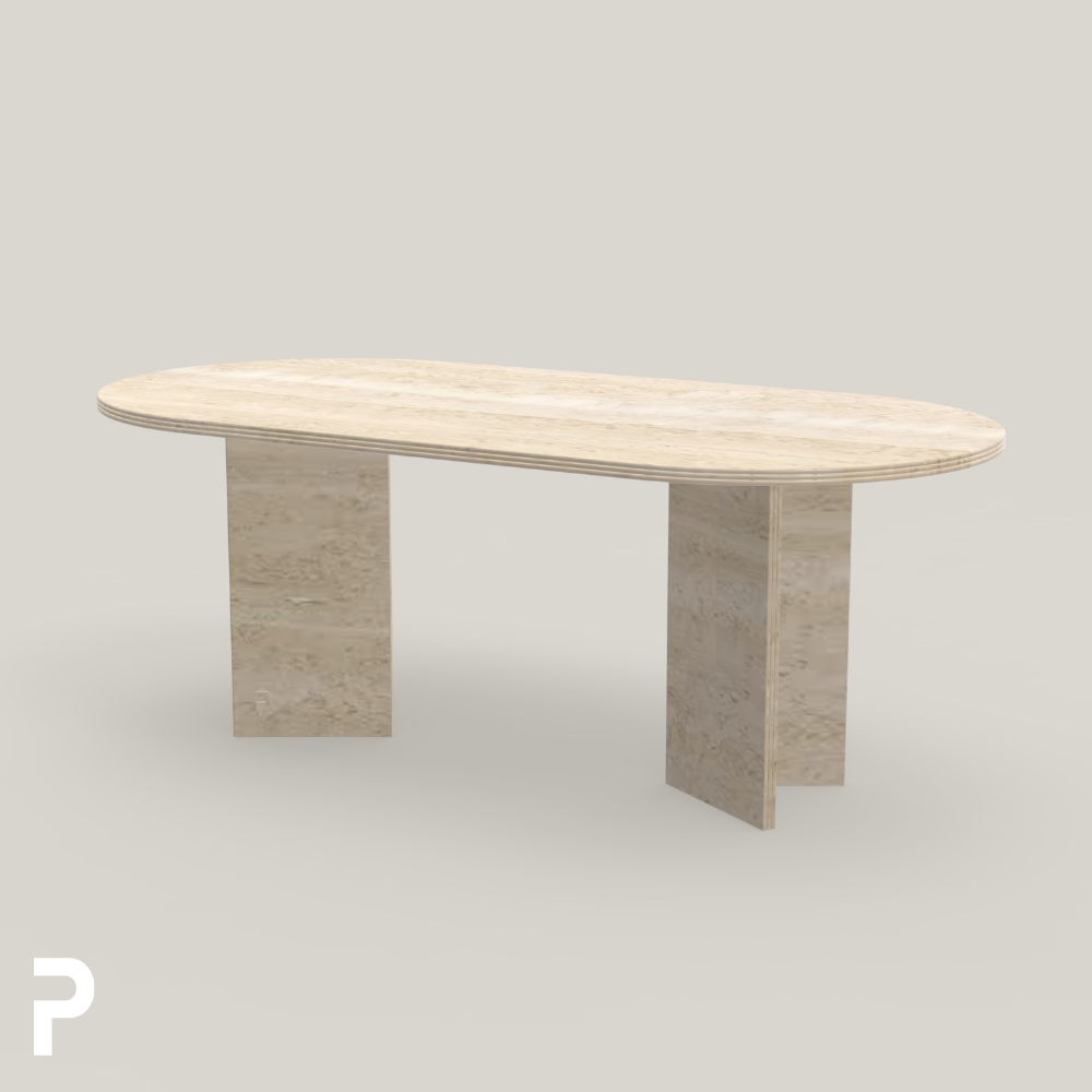 Pipo Traverten Triple Mermer Masa