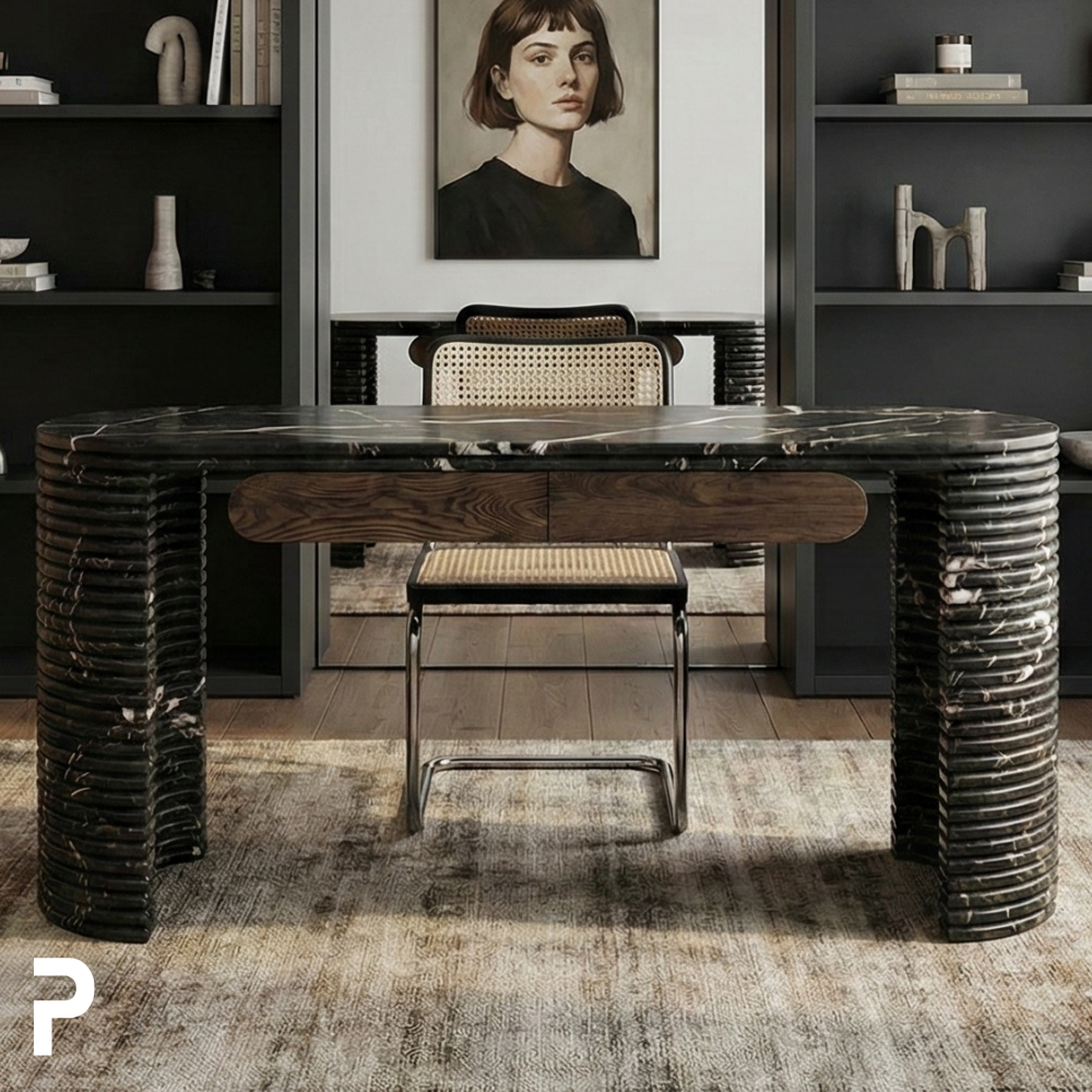 Alexander Black Ripple Desk Çalışma Masası