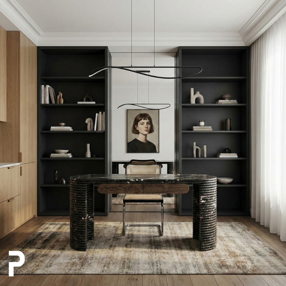 Alexander Black Ripple Desk Çalışma Masası