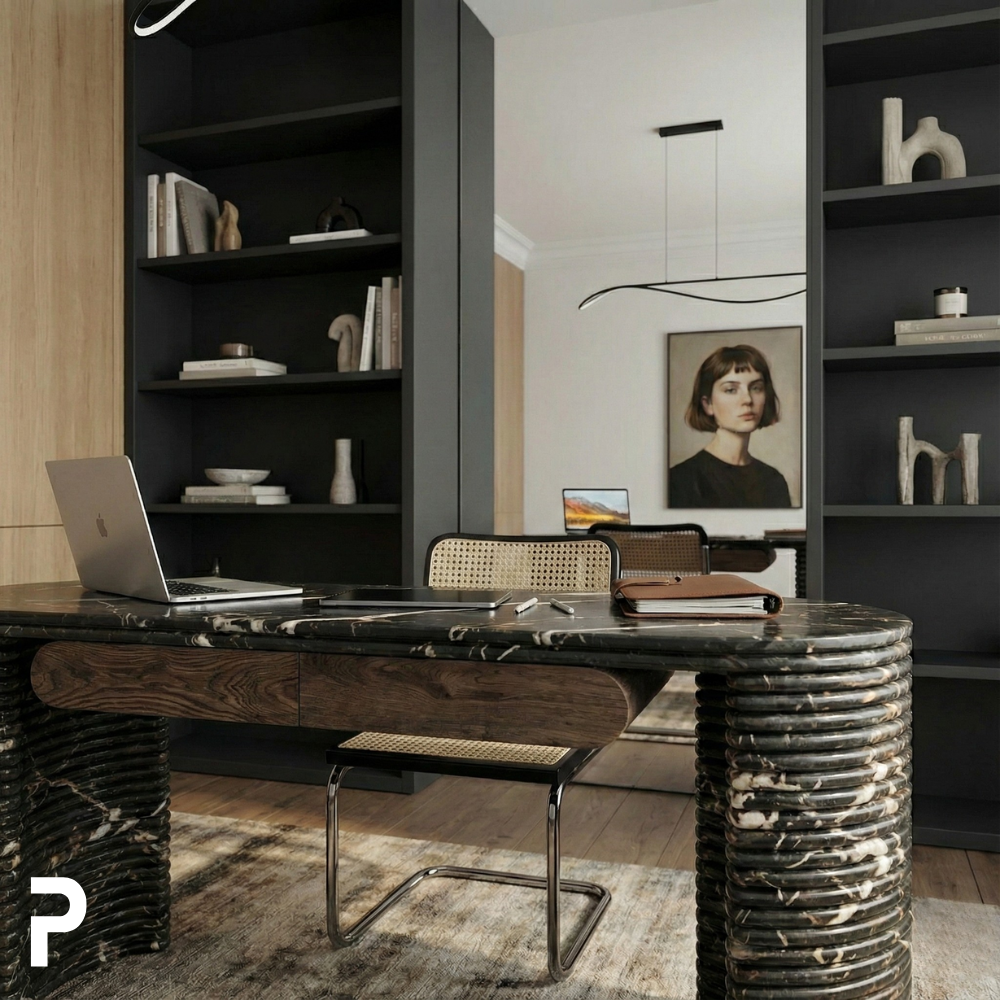 Alexander Black Ripple Desk Çalışma Masası