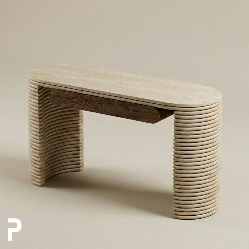 Travertine Ripple Desk Çalışma Masası