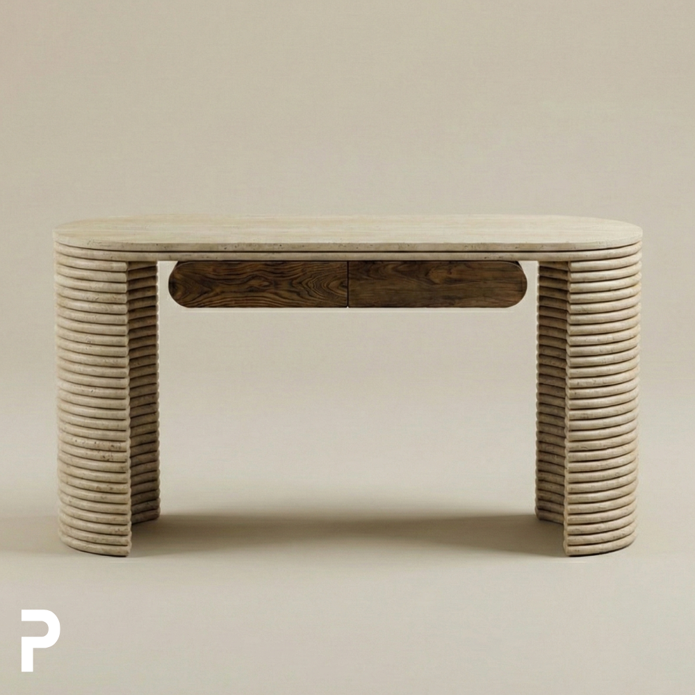 Travertine Ripple Desk Çalışma Masası