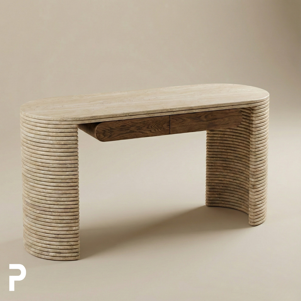 Travertine Ripple Desk Çalışma Masası