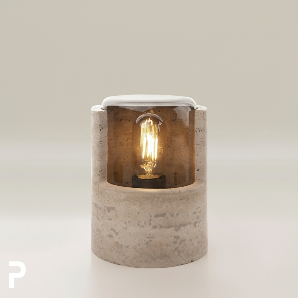 Travertino Luna Masa Lambası